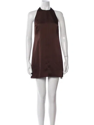 Pre-owned Ser.o.ya Halterneck Mini Dress In Brown