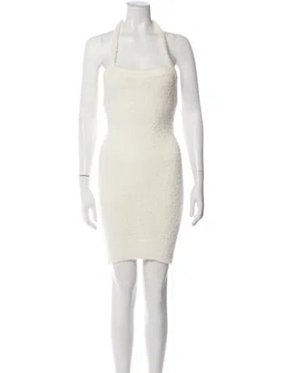 Pre-owned Ser.o.ya Halterneck Mini Dress In Neutrals