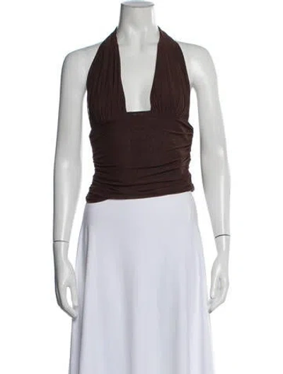 Pre-owned Ser.o.ya Halterneck Sleeveless Crop Top In Blue