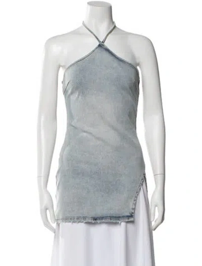 Pre-owned Ser.o.ya Halterneck Sleeveless Top In Blue