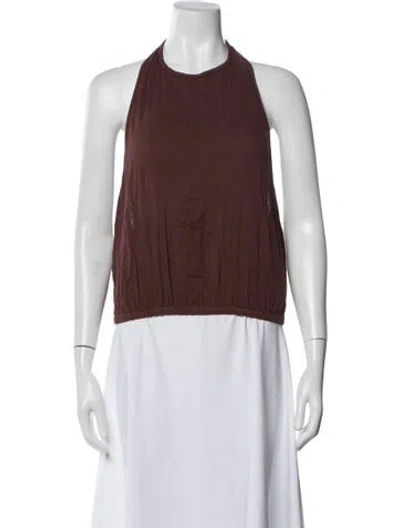 Pre-owned Ser.o.ya Halterneck Sleeveless Top W/ Tags In Burgundy