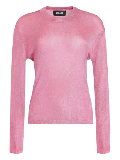 Ser.o.ya Hana Metallic Fine-knit Top