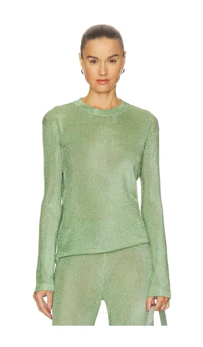 Ser.o.ya Hana Metallic Knit Top In Green