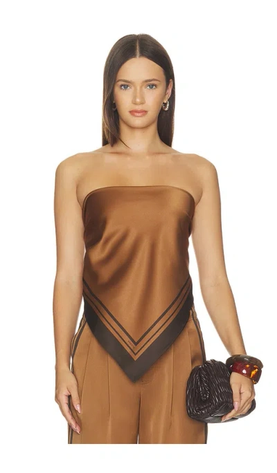 Ser.o.ya Hark Satin Top In Brown