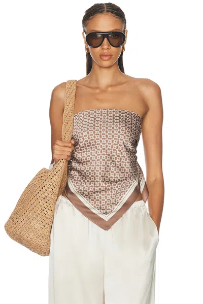 Ser.o.ya Hark Satin Top In Cocoa Mosaic