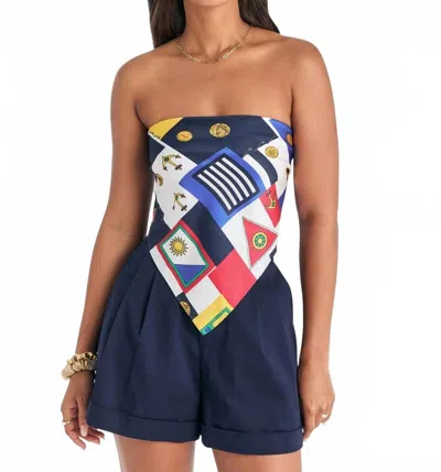 Ser.o.ya Hark Satin Top In Regatta In Multi