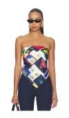 Ser.o.ya Hark Satin Top In Multi