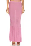 Ser.o.ya Women's Harmony Metallic Knit Maxi Skirt In Bubblegum Pink