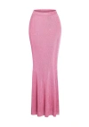 Ser.o.ya Women's Harmony Metallic Knit Maxi Skirt In Bubblegum Pink