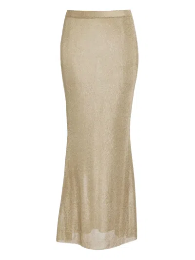 Ser.o.ya Harmony Metallic Skirt In Neutral