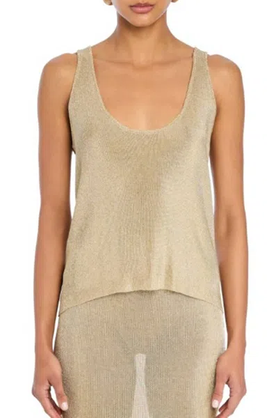 Ser.o.ya Hero Metallic Knit Tank In Gold In White