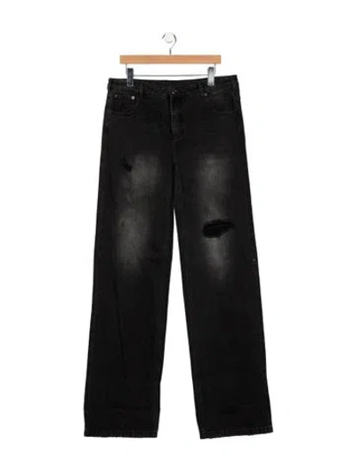 Pre-owned Ser.o.ya High-rise Straight Leg Jeans In Black