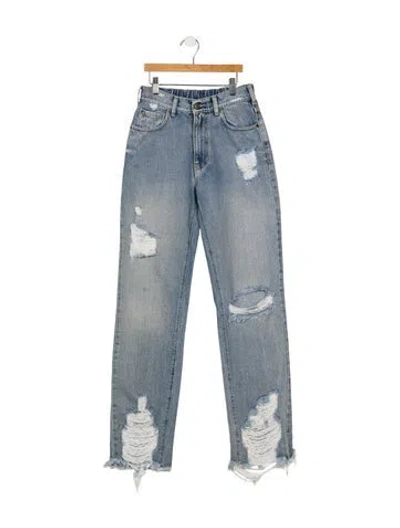Pre-owned Ser.o.ya High-rise Straight Leg Jeans In Blue