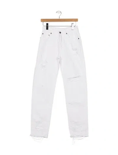 Pre-owned Ser.o.ya High-rise Straight Leg Jeans In White
