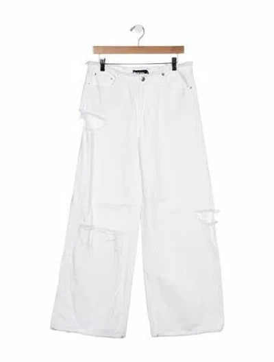 Pre-owned Ser.o.ya High-rise Wide Leg Jeans In White