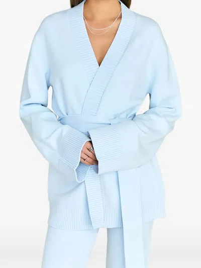 Ser.o.ya Honor Belt Cardigan In Blue