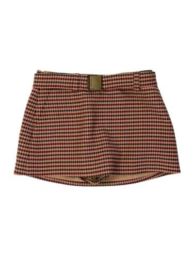 Pre-owned Ser.o.ya Houndstooth Print Mini Shorts In Orange