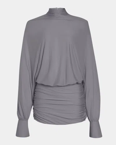 Ser.o.ya Jensine Mock-neck Mini Dress In Gray