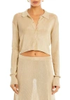Ser.o.ya Jessa Metallic Knit Top In Gold