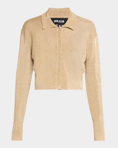 SER.O.YA JESSA METALLIC KNIT TOP