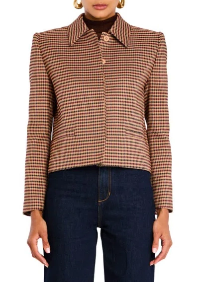 Ser.o.ya Jessamine Jacket In Camel Houndstooth