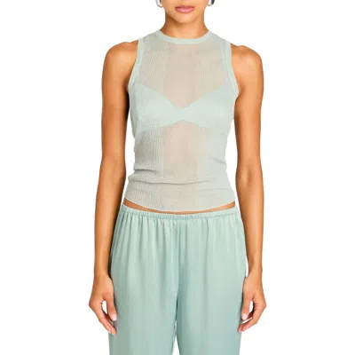 Ser.o.ya Jori Rib Knit Tank In Frosted Sea