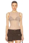 Ser.o.ya Jori Rib Knit Tank Top In Warm Beige