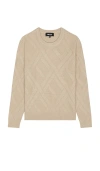 Ser.o.ya Joseph Grid Cable Sweater In Brown