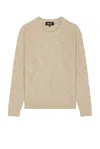 Ser.o.ya Joseph Grid Cable Sweater In Tan