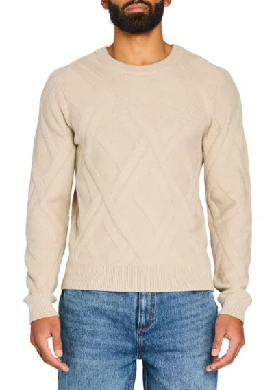 Ser.o.ya Joseph Grid Cable Sweater In Tan