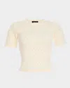 Ser.o.ya Josie Pointelle-knit Top In Neutral