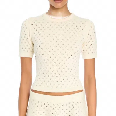 Ser.o.ya Josie Knit Fitted Top In Eggshell In White