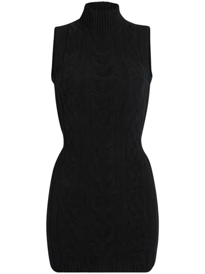 Ser.o.ya Julissa Cable-knit Mini Dress In Black