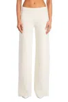Ser.o.ya Juna Knit Wide Leg Pants In Eggshell In White