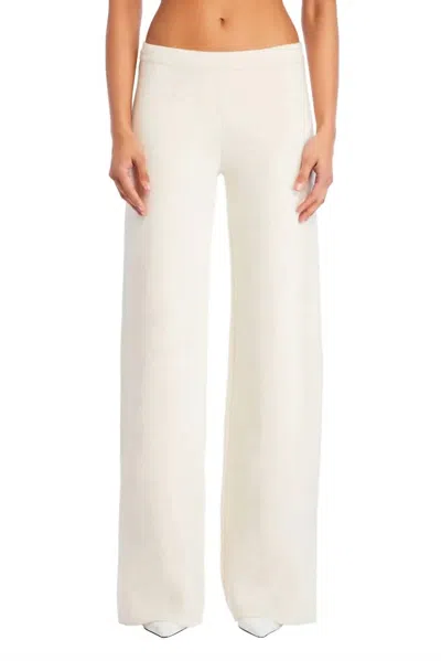 Ser.o.ya Juna Knit Wide Leg Pants In Eggshell In White