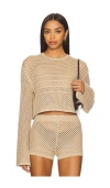 Ser.o.ya Juno Crochet Top In Brown