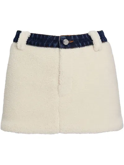 Ser.o.ya Karissa Teddy Denim Skirt In White
