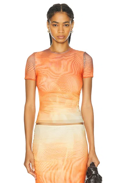 Ser.o.ya Kate Mesh Baby Tee Top In Sunset Palm