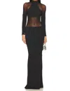 Ser.o.ya Kaya Mesh Cut Out Maxi Dress In Black In Black