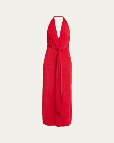 Ser.o.ya Kayla Draped Jersey Maxi Dress In Red