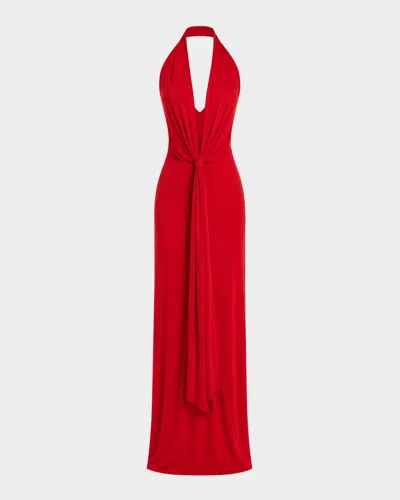 Ser.o.ya Kayla Draped Jersey Maxi Dress In Red