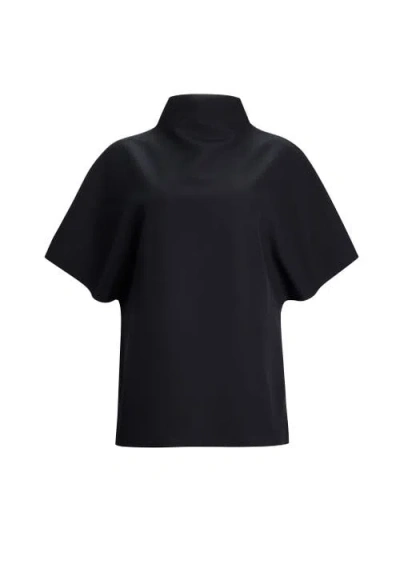 Ser.o.ya Keiko Heavy Crepe Shirt In Black
