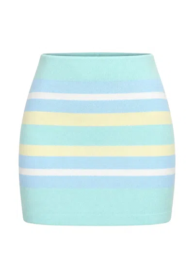 Ser.o.ya Kian Striped Knit Skort In Green
