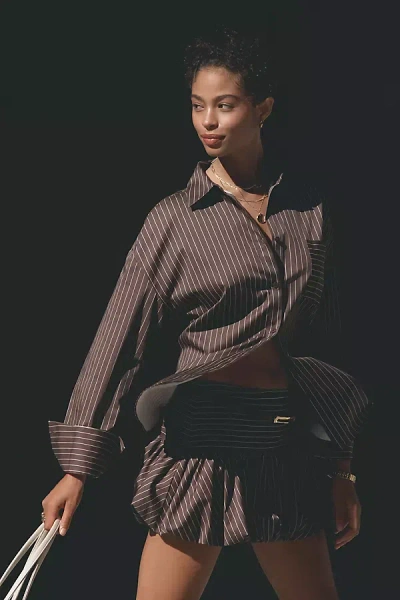 Ser.o.ya Kiera Buttondown Top In Brown