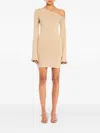 Ser.o.ya Koa One-shoulder Bell-sleeve Mini Dress In Neutral