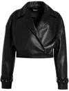 Ser.o.ya Koda Vegan Leather Cropped Trench In Black