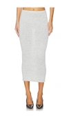 Ser.o.ya Koko Tea Length Knit Skirt In Light Grey In 라잇 그레이