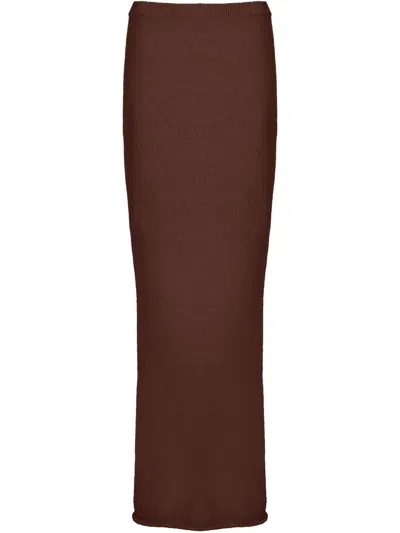 Ser.o.ya Kora Knitted Maxi Skirt In Brown