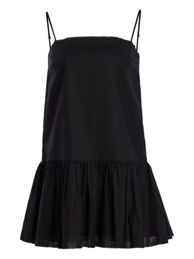 Ser.o.ya Krista Linen Mini Dress In Black
