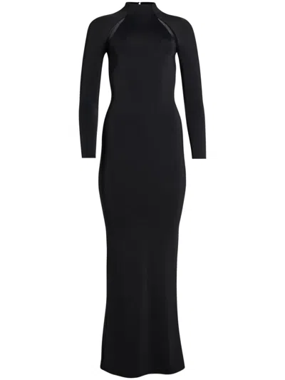 Ser.o.ya Krystal Maxi Dress With Mesh Paneling In Black